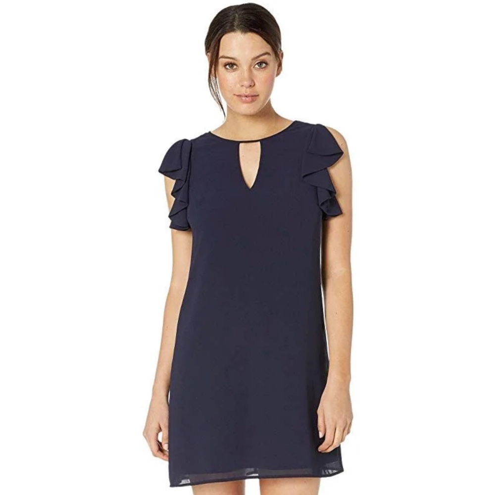 Vince Camuto Flutter Sleeve Keyhole Dress